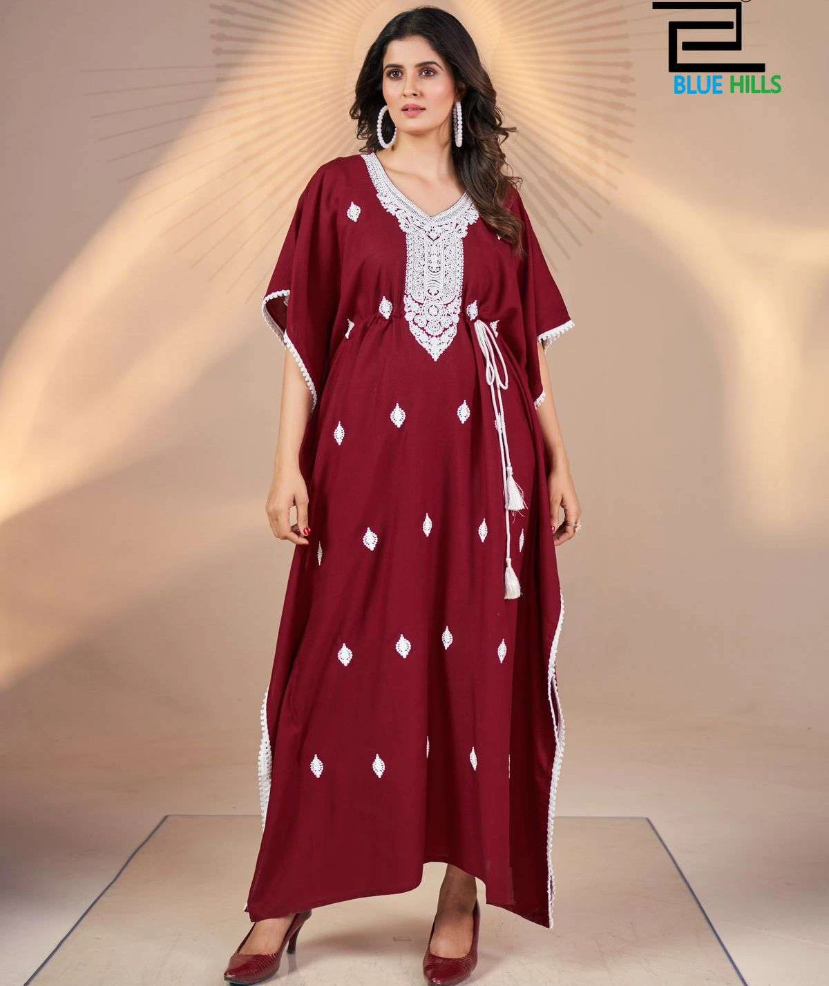 Blue Hills Honey  Rayon Wholesale Fancy Kaftan Catalog